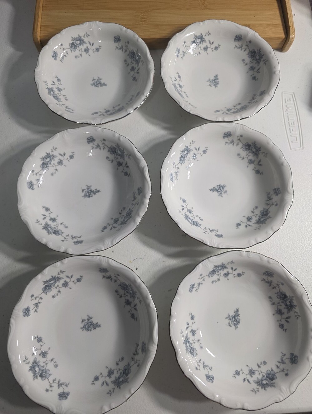 Johann Haviland Blue Garland Bavaria Germany Porcelian 5" Fruit Bowls Set Of 6